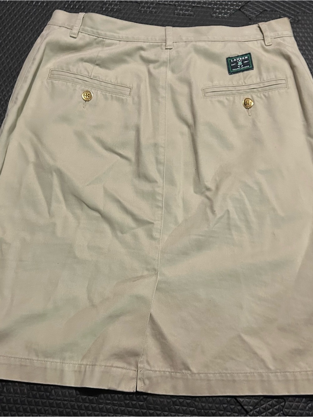 VTG 90s Lauren Ralph Lauren Khaki Chino Midi Skirt 8
